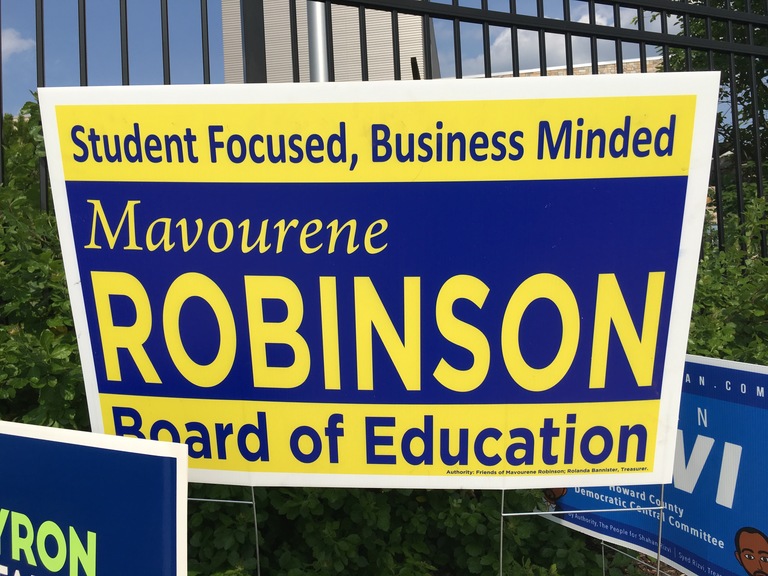 Mavourene Robinson small campaign sign, 2018 elections