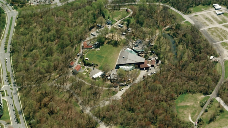 Aerial view of Merriweather Post Pavilion