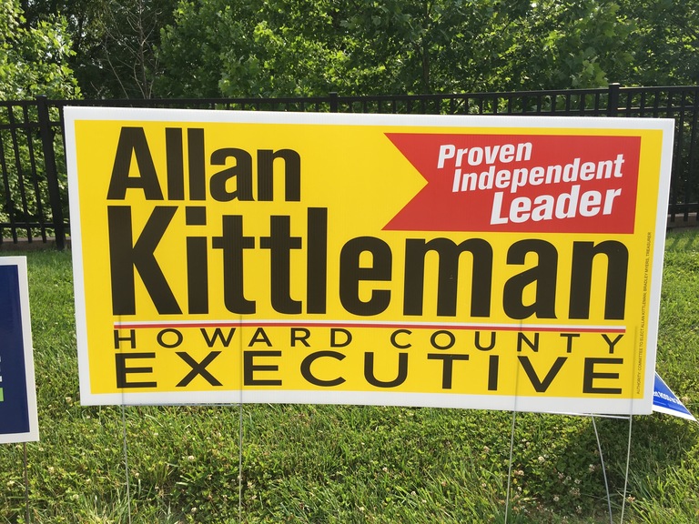 Allan Kittleman campaign sign, 2018 elections