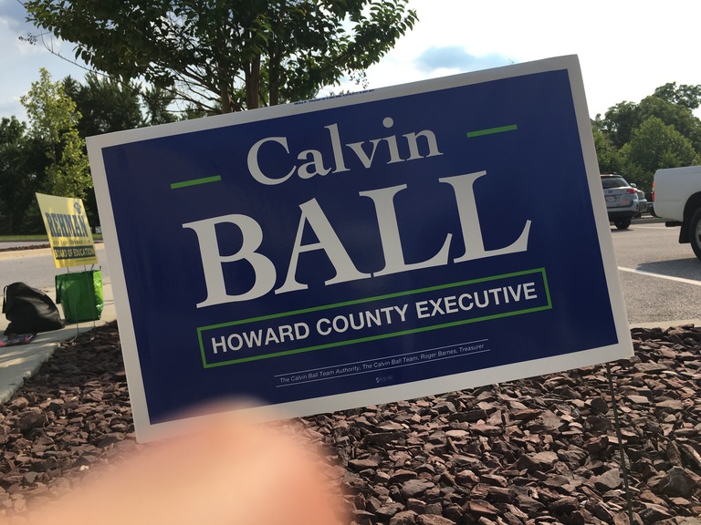 Calvin Ball small campaign sign, 2018 elections