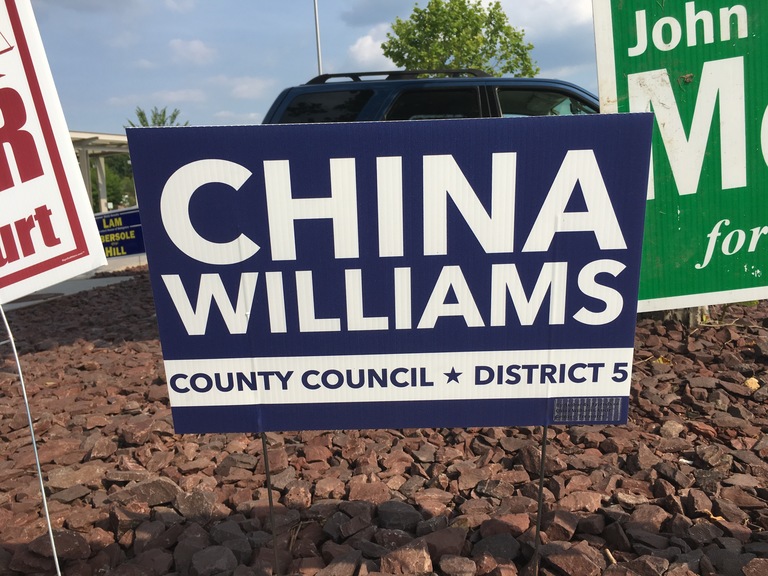 China Williams campaign sign, 2018 elections