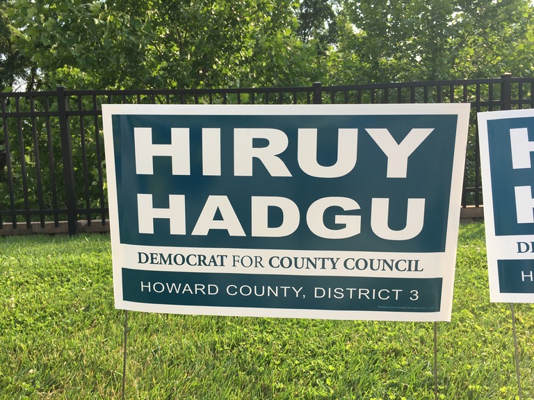 Hiruy Hadgu campaign sign, 2018 elections
