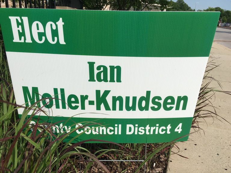 Ian Moller-Knudsen campaign sign, 2018 elections