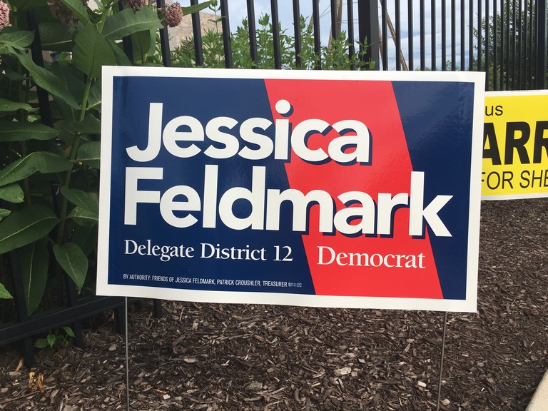 Jessica Feldmark campaign sign, 2018 elections