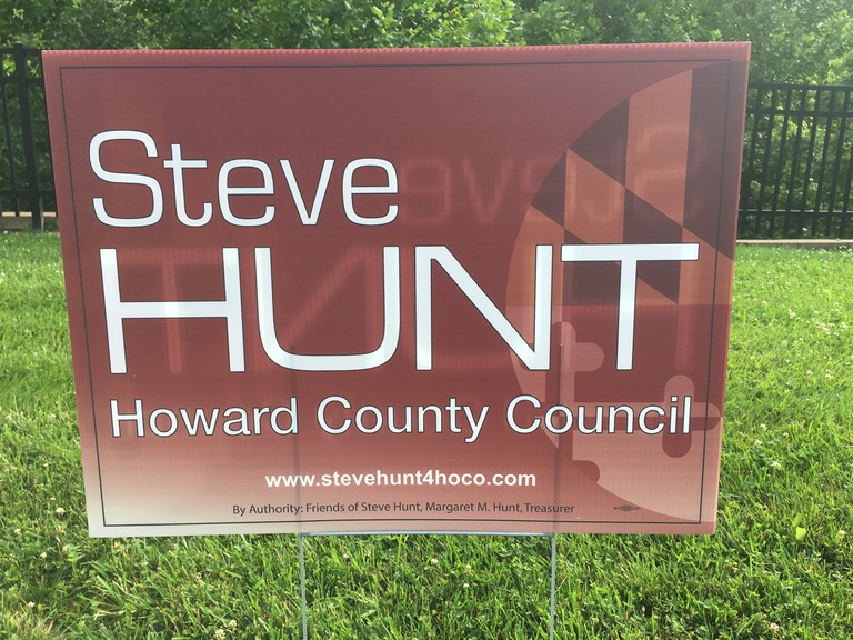 Steve Hunt small campaign sign, 2018 elections